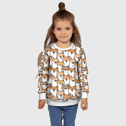 Детский свитшот Узор сиба ину / 3D-Белый – фото 4