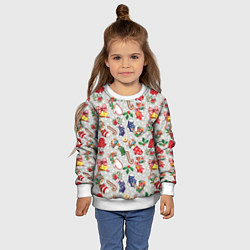Свитшот детский Christmas Pattern, цвет: 3D-белый — фото 2