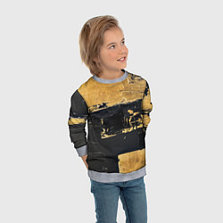 Свитшот детский Абстракция черная и коричневая краска, цвет: 3D-меланж — фото 2