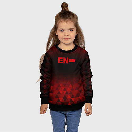 Детский свитшот Enhypen red poly / 3D-Черный – фото 4