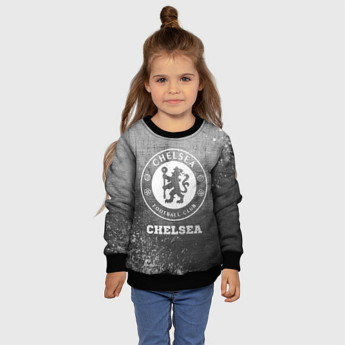 Детский свитшот Chelsea - grey gradient / 3D-Черный – фото 4