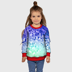 Свитшот детский Градиентная геометрия, цвет: 3D-красный — фото 2