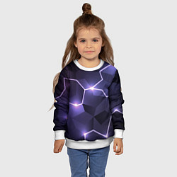Свитшот детский Молниеносная геометрия с подсветкой, цвет: 3D-белый — фото 2