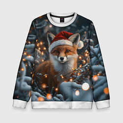 Детский свитшот Лисица и новогодняя гирлянда