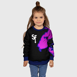 Свитшот детский Sally Face неон краски, цвет: 3D-синий — фото 2