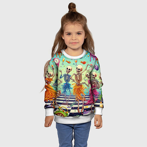 Детский свитшот Бал сатаны - сюрреализм / 3D-Белый – фото 4