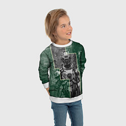 Свитшот детский Андроид в серо-зелёных тонах, цвет: 3D-белый — фото 2