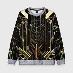 Свитшот детский Gold lines on a black background, цвет: 3D-меланж