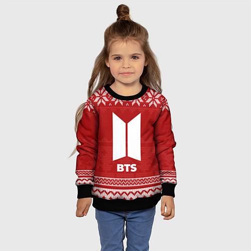 Детский свитшот Новогодний BTS / 3D-Черный – фото 4