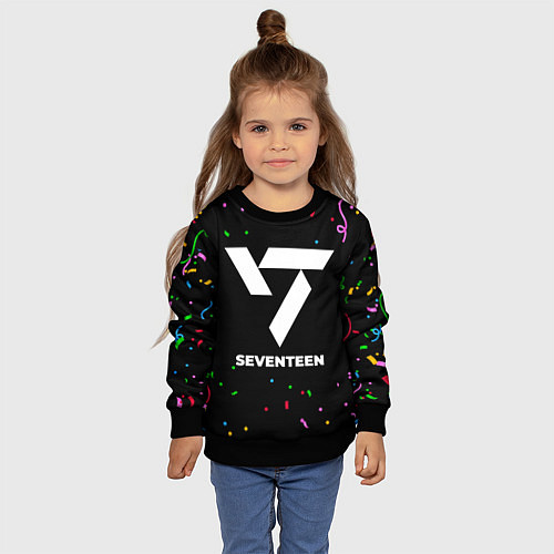Детский свитшот Seventeen конфети / 3D-Черный – фото 4