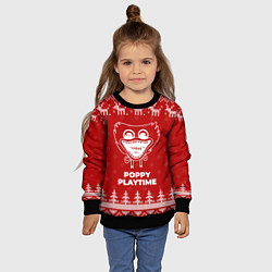 Свитшот детский Новогодний Poppy Playtime с оленями, цвет: 3D-черный — фото 2