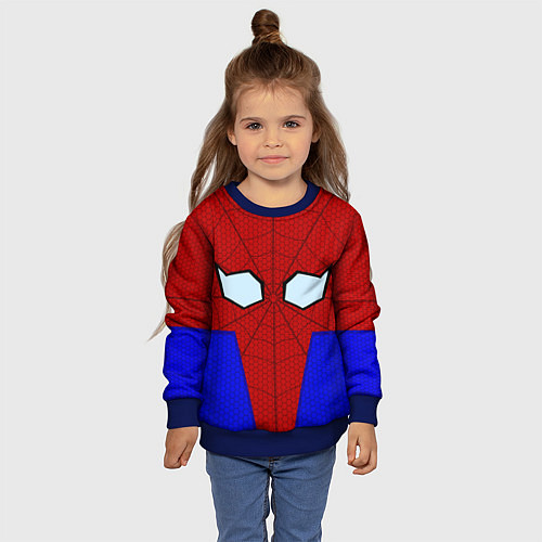 Детский свитшот Spider-Man - eyes / 3D-Синий – фото 4