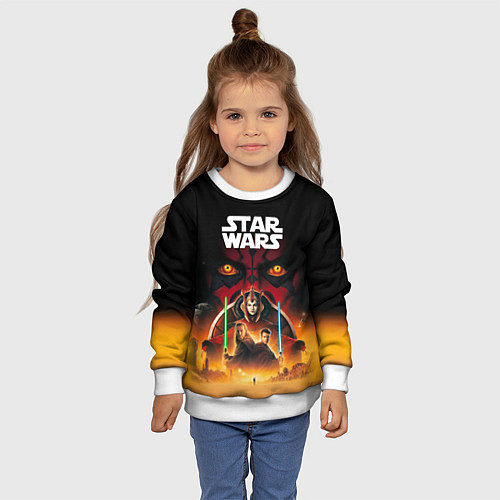 Детский свитшот Звездные войны - Скрытая угроза / 3D-Белый – фото 4