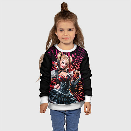 Детский свитшот Harley Quinn / 3D-Белый – фото 4