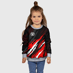 Свитшот детский Changan - красные языки, цвет: 3D-меланж — фото 2