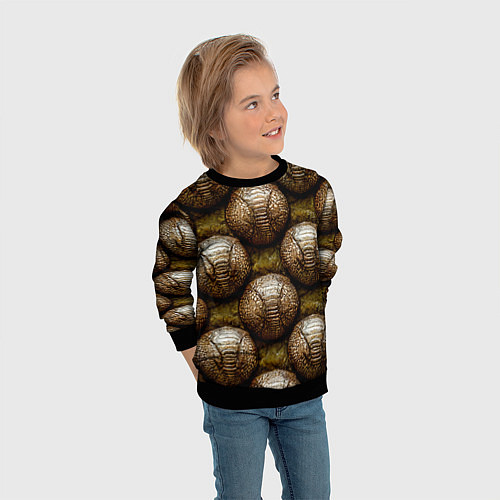 Детский свитшот Броненосцы / 3D-Черный – фото 3