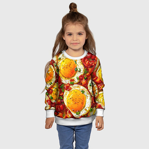 Детский свитшот Яичница-глазунья / 3D-Белый – фото 4
