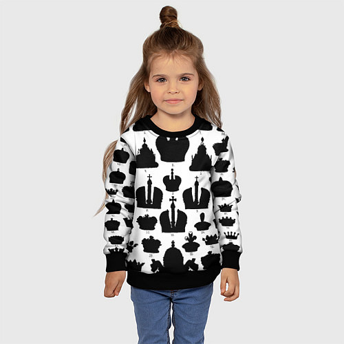 Детский свитшот Символы власти / 3D-Черный – фото 4
