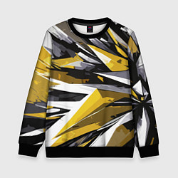 Свитшот детский Чёрно-жёлто-белая абстракция, цвет: 3D-черный