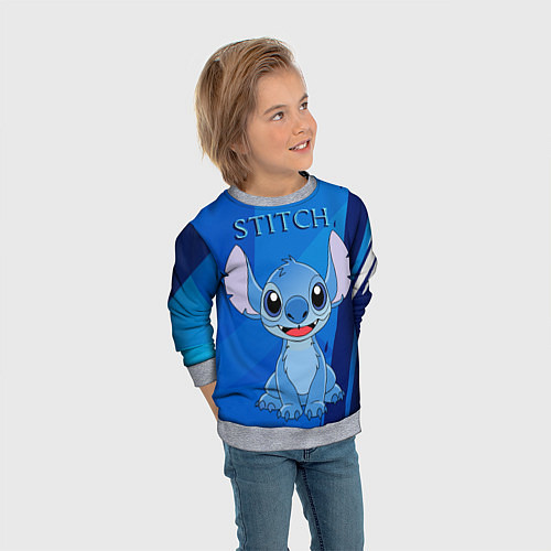 Детский свитшот Стич / 3D-Меланж – фото 3