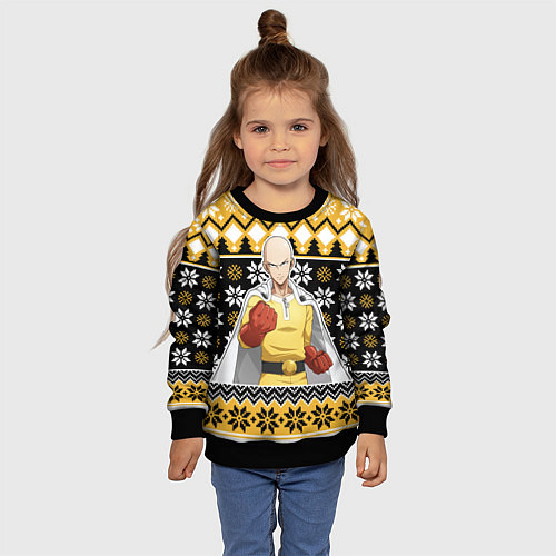 Детский свитшот One-Punch Man sweater / 3D-Черный – фото 4