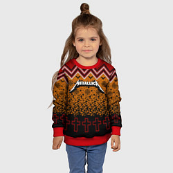 Свитшот детский Metallica christmas ugly sweater, цвет: 3D-красный — фото 2