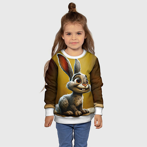 Детский свитшот Милый зайчик / 3D-Белый – фото 4