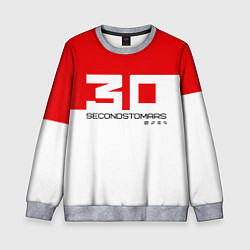 Свитшот детский 30 Seconds to Mars - red and white, цвет: 3D-меланж