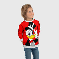 Свитшот детский Дональ Дак в цилиндре, цвет: 3D-белый — фото 2