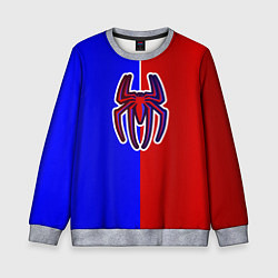Детский свитшот Сине-красный паук - лого