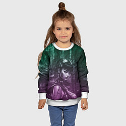 Свитшот детский Азиатская девушка-андроид, цвет: 3D-белый — фото 2