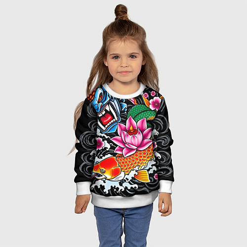 Детский свитшот Иредзуми татуировка / 3D-Белый – фото 4