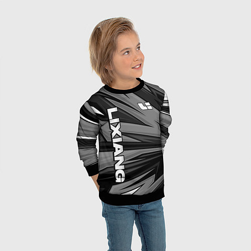 Детский свитшот Lixiang - монохромный серый / 3D-Черный – фото 3