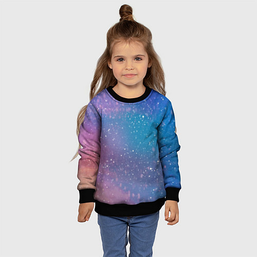 Детский свитшот Winter falls gradient / 3D-Черный – фото 4