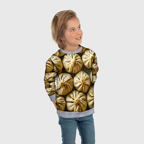 Детский свитшот Хинкали / 3D-Меланж – фото 3