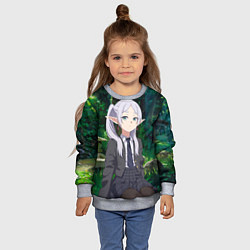 Свитшот детский Фрирен в летнем лесу, цвет: 3D-меланж — фото 2