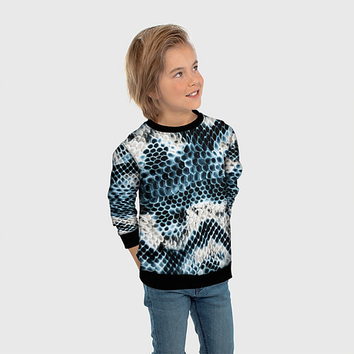 Детский свитшот Змеиный тренд / 3D-Черный – фото 3