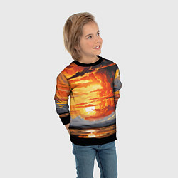 Свитшот детский Багровый закат, цвет: 3D-черный — фото 2