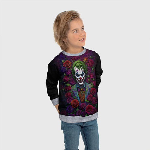 Детский свитшот Joker - roses / 3D-Меланж – фото 3