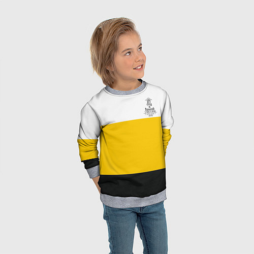 Детский свитшот Без труда не вытащишь и рыбку - с флагом черная на / 3D-Меланж – фото 3