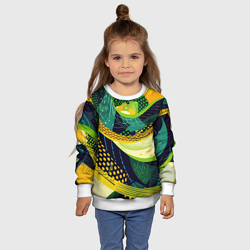 Детский свитшот Змеиный паттерн / 3D-Белый – фото 4