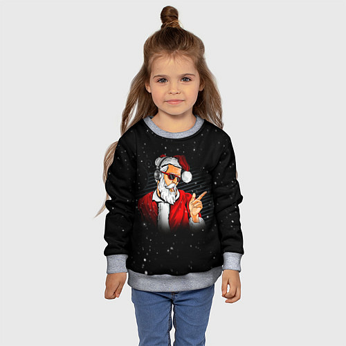 Детский свитшот Новогоднее санта пати / 3D-Меланж – фото 4