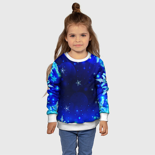 Детский свитшот Снежный узор / 3D-Белый – фото 4