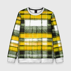 Свитшот детский Чёрные полосы на жёлто-белом фоне, цвет: 3D-белый