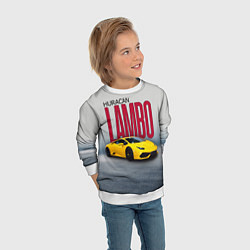Свитшот детский Итальянский суперкар Lambo Huracan, цвет: 3D-белый — фото 2