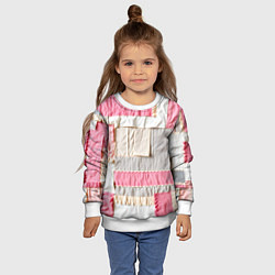 Свитшот детский Розовый пэчворк, цвет: 3D-белый — фото 2