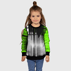 Свитшот детский Зелёно-чёрный гранж на белом фоне, цвет: 3D-черный — фото 2