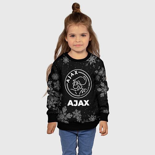 Детский свитшот Снежный Ajax / 3D-Черный – фото 4