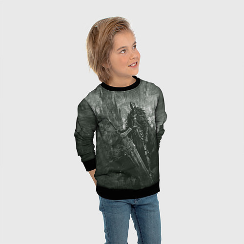 Детский свитшот Рыцарь с большим мечом / 3D-Черный – фото 3