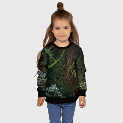 Свитшот детский Объемные растения в лесу, цвет: 3D-черный — фото 2